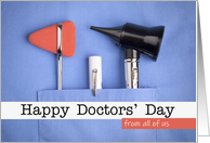 Happy Doctors’ Day From Group Medical Devices in Scrub Pocket card