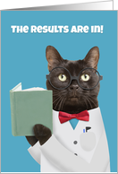 Happy Doctors Day Funny Cat in Lab Coat With Book Humor card
