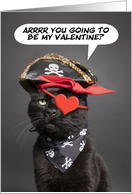 Happy Valentine’s Day Funny Cat Pirate Humor card