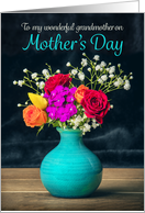 Happy Mother’s Day Grandmother Beautiful Vase of Flowers Photograph card