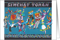 Simchat Torah Dancing, Children, Torah Scrolls card