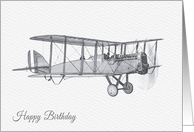 Birthday, WW1 Biplane Bomber AIrcraft card