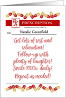 Custom Front Name Prescription for Doctor Happy Doctors Day card