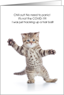 Hair Ball Kitten COVID-19 Humor card