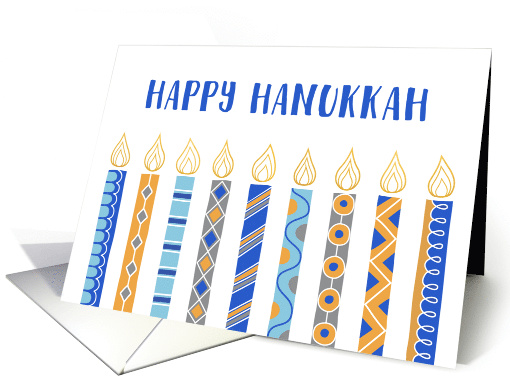 Hanukkah Greetings in Candles Doddle Design Greeting card (1544502)