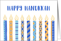 Hanukkah Greetings in Candles Doddle Design Greeting card