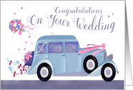 Congratulations on your Wedding Vintage Car card