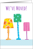 We’ve Moved New Home modern lamps card