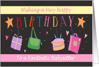 Fantastic Babysitter Hanging Bags Gifts Cake card
