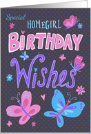 Homegirl Birthday Wishes Text Butterflies card