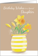 Daughter Birthday Yellow Daffodils in Vase card