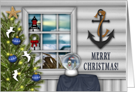 Christmas, Lighthouse, Nautical Themed, Snow Globe card