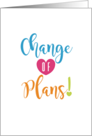 Change of Plans Event Cancellation Blank card