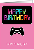 Happy Birthday Sister Computer Techie Gamer Game Gaming card