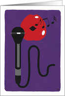 Singing Voice Lips Microphone Notes Blank Any Occasion card