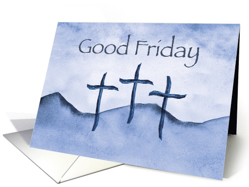 Good Friday Crosses in Purple Watercolor card (1602244)