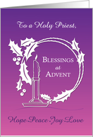 Advent to Priest Blessings Wreath Candle Purple to Pink Gradient card