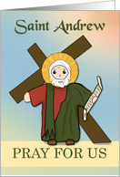 St Andrew Pray for Us Simple Catholic Saint card
