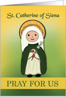 St. Catherine of Siena Feast Day Catholic Simple Saint card