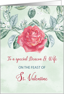 For Deacon and Wife Rose Religious Feast of St. Valentine card