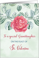 For Granddaughter Rose Religious Feast of St. Valentine card