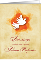 Solemn Profession Religious Blessings with Holy Spirit card