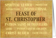 Feast of St. Christopher Religious Qualities of the Saint card