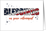 Blessings Retirement From Military USA Flag card