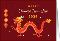 Chinese New Year 2024 Warm Red Dragon card