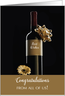 Congratulations From Group All of Us Wine Bottle card