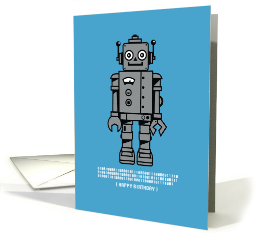 Robot Birthday with Binary Code for Kids card (1593846)
