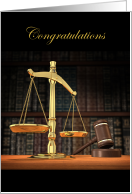 Congratulations on Your Swearing In with Gavel and Scales of Justice card