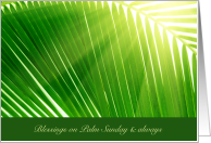 Blessings on Palm Sunday and Always with God Beams and Palm Leaves card