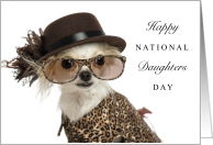 Happy National Daughters Day Sept 25 with Cute Dressed Up Chihuahua card
