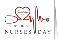Happy Student Nurses Day May 8 with Red Heart Stethoscope card
