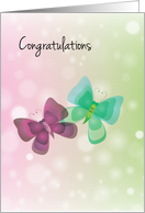 Congratulations on Custody of Twin Boy and Girl with Butterflies card