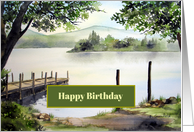 Birthday General Fine Art Landscape Derwent Water England Watercolor card