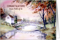 Congratulations From Both of Us Arched Bridge Watercolor Painting card