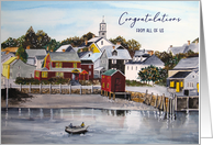 Congratulations From All of Us Portsmouth Harbor Landscape Painting card