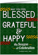 Kwanzaa Blessed Grateful and Happy Tribal Theme Custom card
