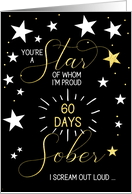 60 Days of Sobriety Congratulations You’re a Star card