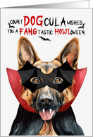 German Shepherd Dog Funny Halloween Count DOGcula card