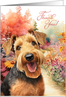Thank You Airedale Terrier Dog Colorful Garden Path card