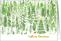 Christmas Woodland Holiday Tree With a Deer card