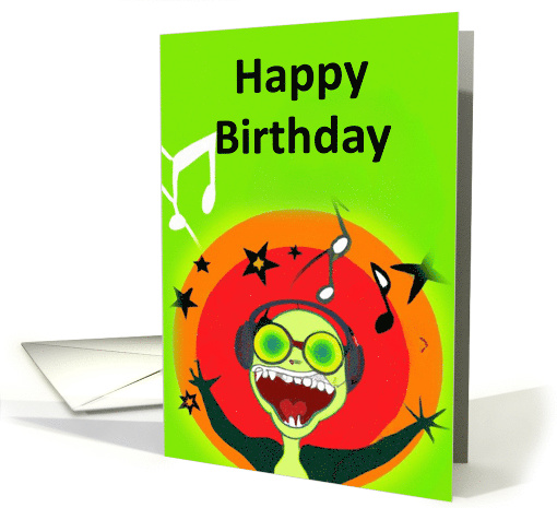 Kids Crazy Alien Happy Birthday card (1786210)