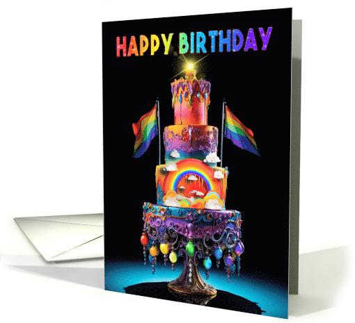 A Giant Rainbow Themed Birthday Cake card (1775002)