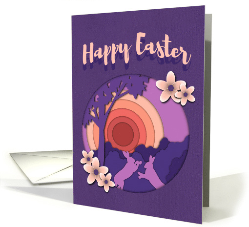 Happy Easter Sunrise with Boxing Hares card (1762862)
