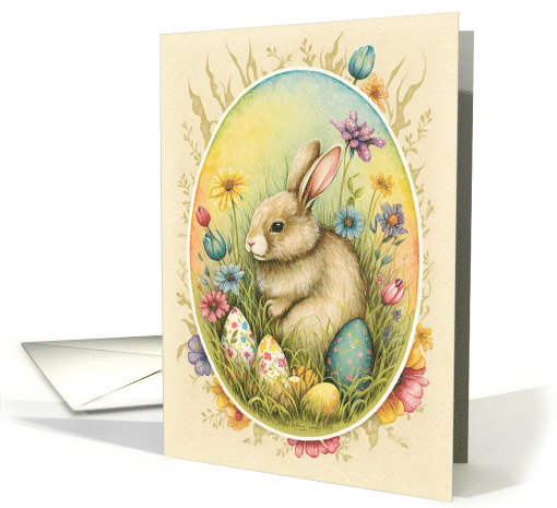 Easter Bunny Watercolor Vignette card (1761880)