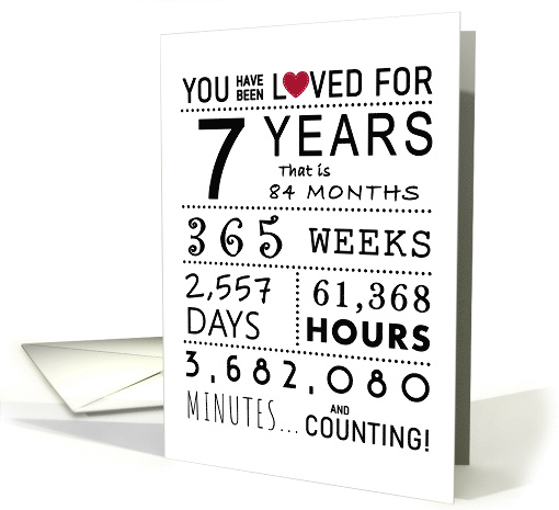 7th Anniversary You Have Been Loved for 7 Years card (1764570)