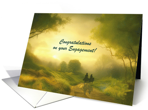 Congratulations on Your Engagement Couple Riding Horses... (1767642)